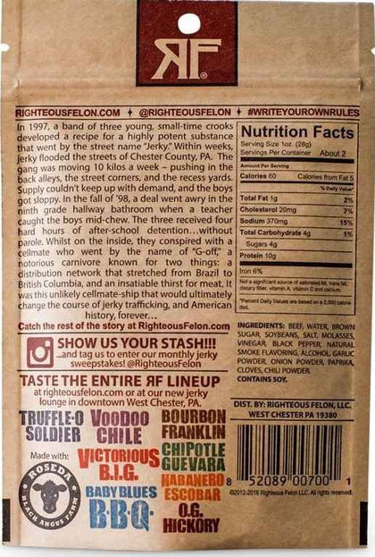 Righteous Felon - OG Hickory Beef Jerky (2 oz)