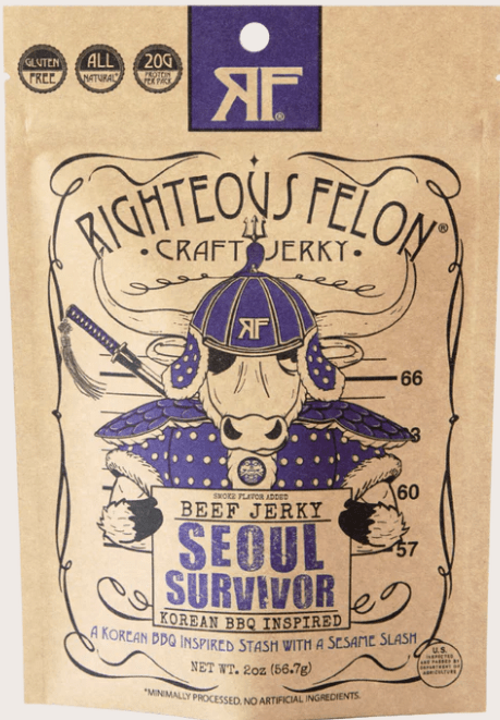 Righteous Felon - Seoul Survivor Beef Jerky (2 oz) Front
