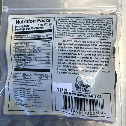 Rileys Jerky - Hawaiian Beef Jerky
