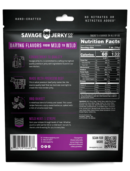 Savage Jerky Co - BBQ Bandit Beef Jerky
