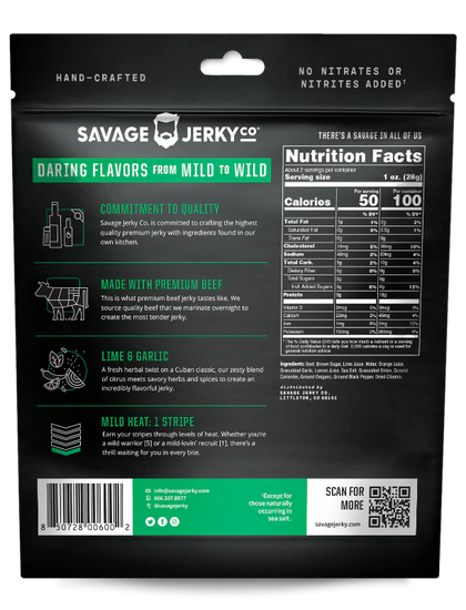Savage Jerky Co - Lime & Garlic Mojo Beef Jerky