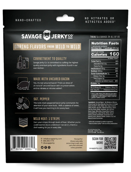 Savage Jerky Co - Sgt. Pepper Bacon Jerky