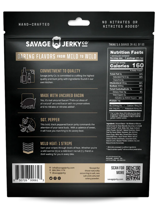 Savage Jerky Co - Sgt. Pepper Bacon Jerky