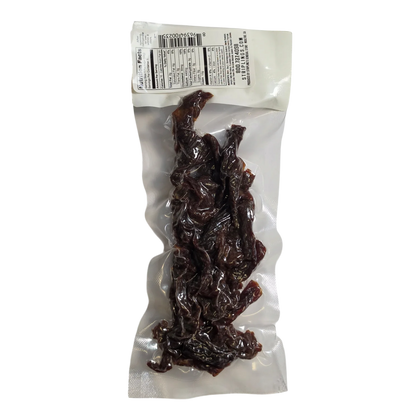 Stripling’s Hickory Smoked beef jerky back with Nutrition Facts, ingredients, barcode and produced in Moultrie, GA line