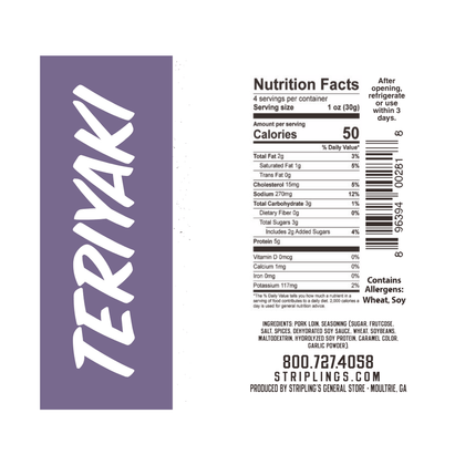 Striplings - Teriyaki Pork Jerky