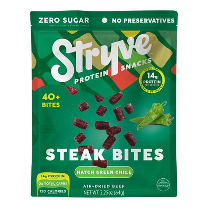 Stryve - Hatch Green Chile Steak Bites Air Dried Beef