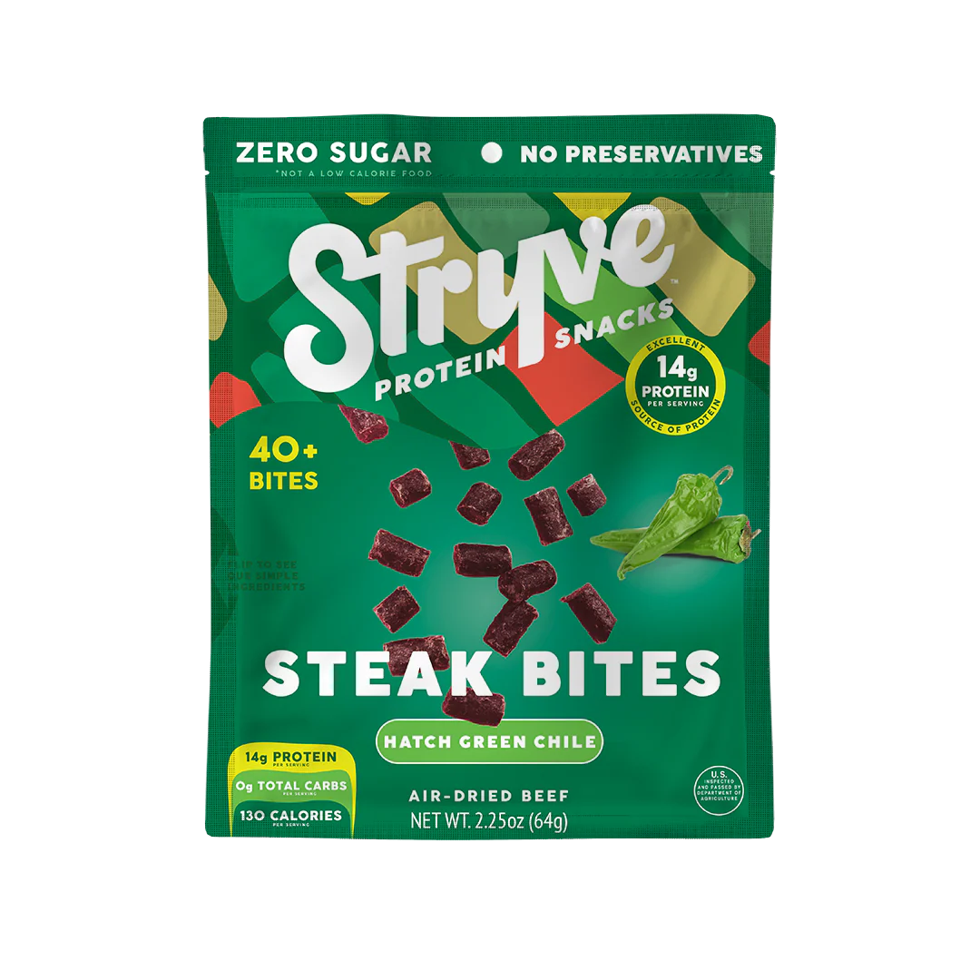 Stryve – Hatch Green Chile Steak Bites Air Dried Beef