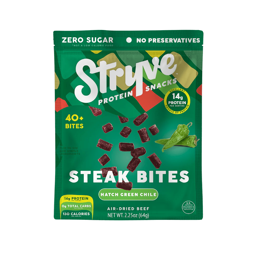 Stryve Hatch Green Chile Steak Bites Air Dried Beef 
