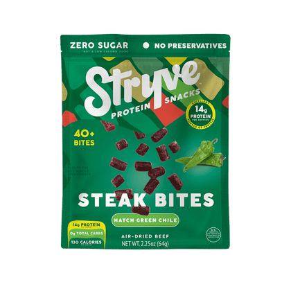 Stryve Hatch Green Chile Steak Bites Air Dried Beef 