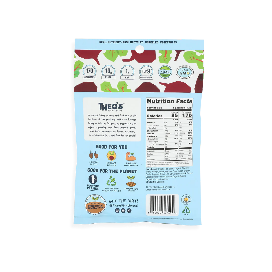 Theos Plant-Based - Salt & Pepper Beet Jerky