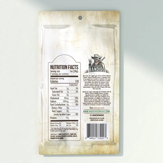 Vaquero Bandido - Lemon Carne Seca Mexican Beef Jerky